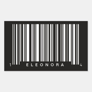 personalized barcode striped design rectangular sticker
