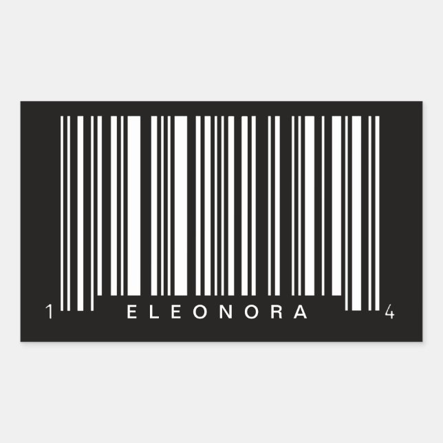 personalized barcode striped design rectangular sticker (Front)