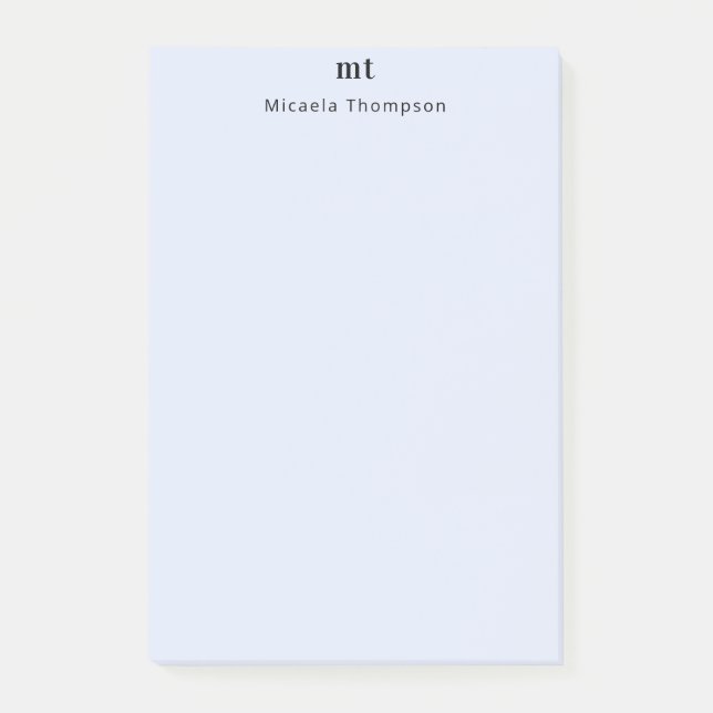 Personalized Barely Purple + Initials Post-it Notes (Front)