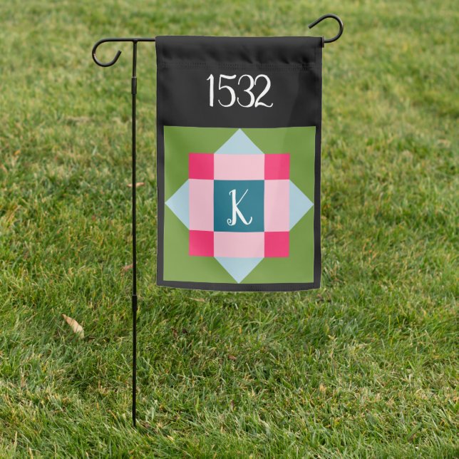 Personalized Barn Quilt Garden Flag House Number (In SItu)