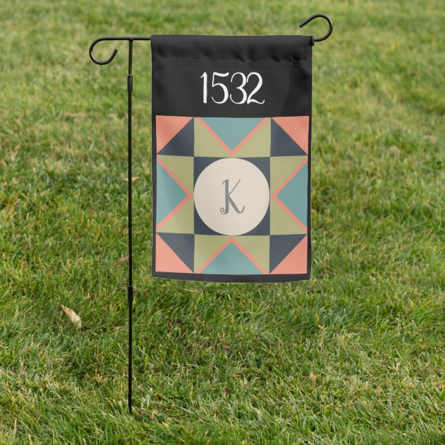Personalized Barn Quilt Garden Flag House Number (In SItu)