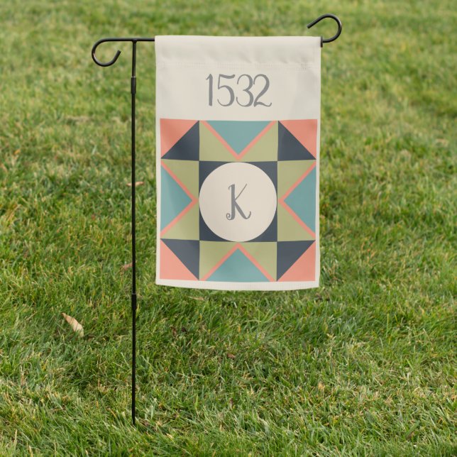 Personalized Barn Quilt Garden Flag House Number (In SItu)