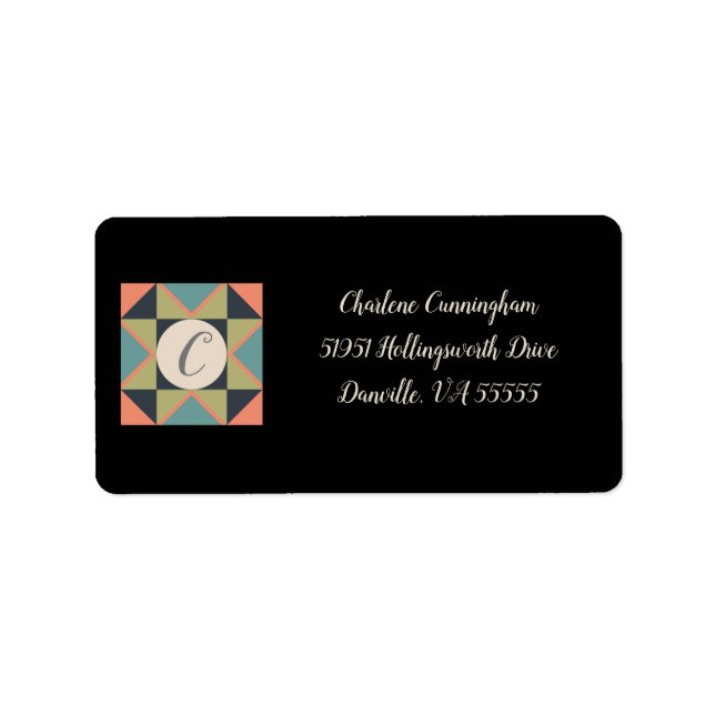 Personalized Barn Quilt Return Address Labels (Front)