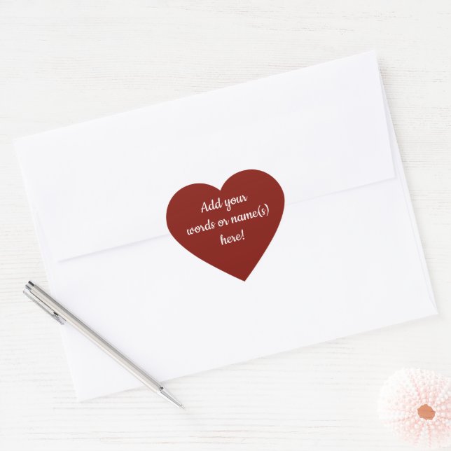 Personalized Barn Red Heart Stickers (Envelope)