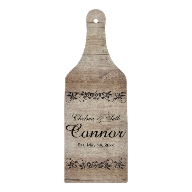 Personalized Barn Wood Style  Cutting Board (Front)