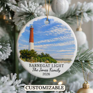 Personalized Barnegat Light, Custom New Jersey Ceramic Ornament
