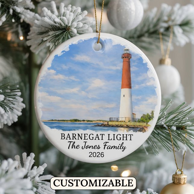 Personalized Barnegat Light, Custom New Jersey Ceramic Ornament (Creator Uploaded)