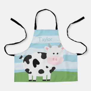 Personalized Barnyard Cow Kids Apron