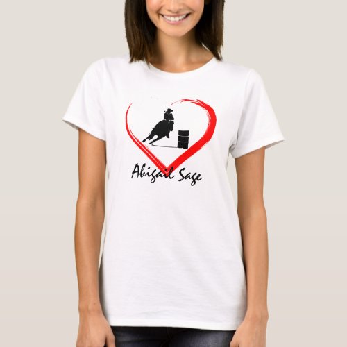 Personalized Barrel Racing Cowgirl Horse n Heart T_Shirt
