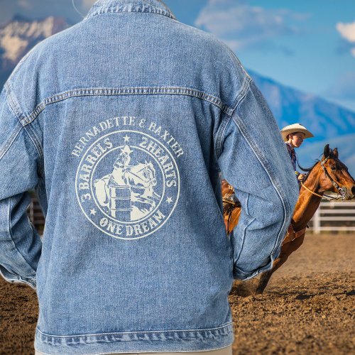 Personalized Barrel Racing Saying With Names Denim Jacket