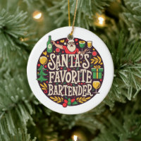 Personalized Bartender Christmas Ornament
