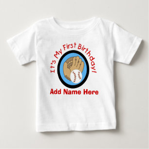 Personalized Baseball 1st Birthday Tshirt