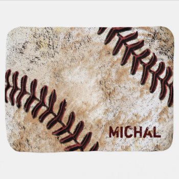 Personalized Baseball Baby Blanket Baby's Name by YourSportsGifts at Zazzle