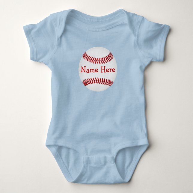 Personalized Baseball Baby Shower Gifts for Boys Bodysuit (Front)