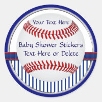 Personalized Baseball Baby Shower Stickers