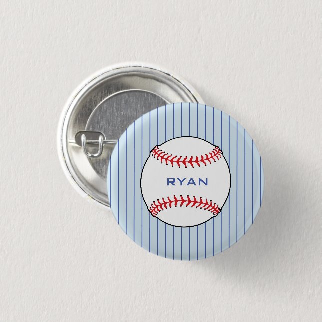 Personalized Baseball Ball Birthday Kids Party Button (Front & Back)