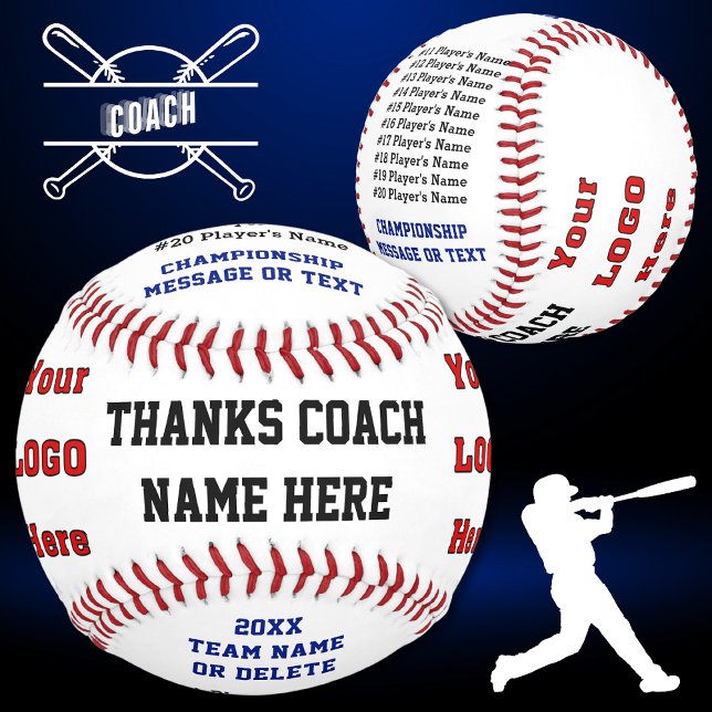 Personalized Baseball Ball for Coaches or Players (Baseball Coach appreciation gifts. Little league baseball coach gift ideas. Baseball coach gifts.)