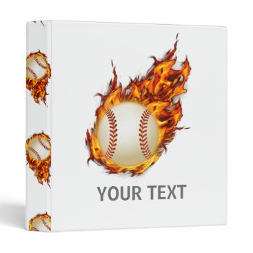 Personalized Baseball Ball on Fire Binder