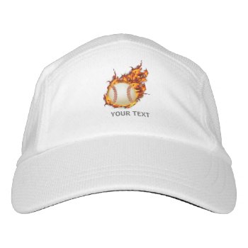 Personalized Baseball Ball On Fire Headsweats Hat by PersonalizationShop at Zazzle