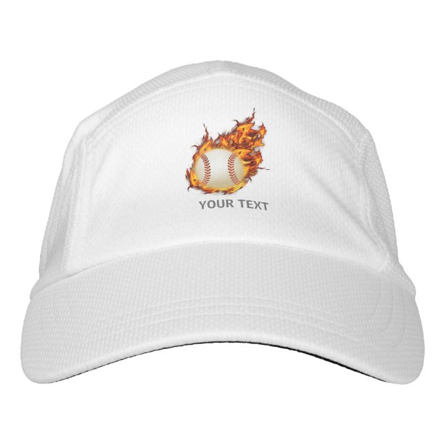 Personalized Baseball Ball on Fire Headsweats Hat (Front)