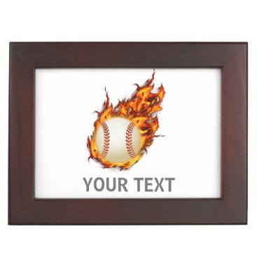 Personalized Baseball Ball on Fire jewelery box