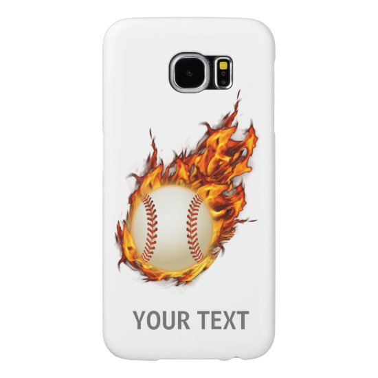 Personalized Baseball Ball on Fire Samsung Galaxy S6 Case