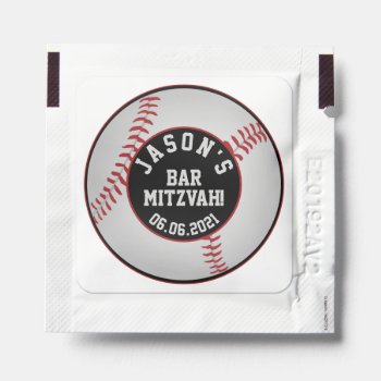 Personalized Baseball Bar Mitzvah Favor Hand Sanitizer Packet by wasootch at Zazzle