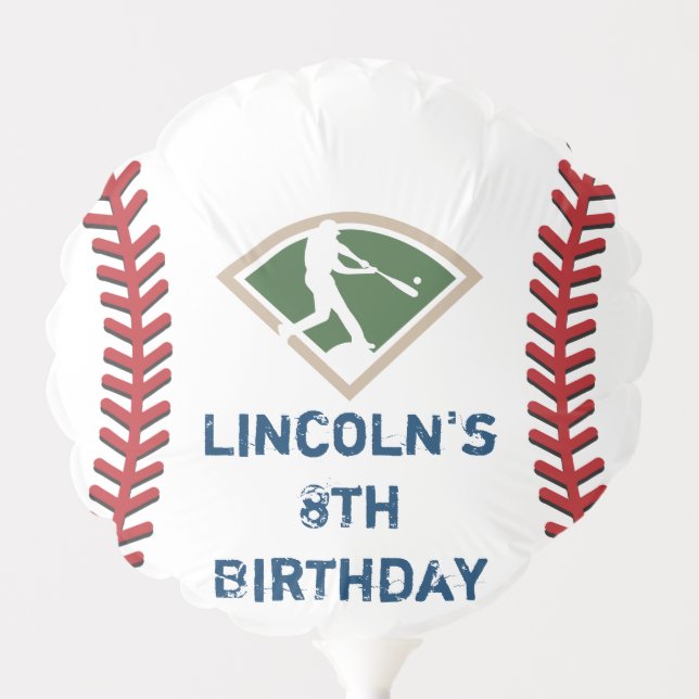 Personalized Baseball Birthday Balloon (Front)