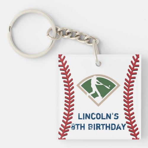 Personalized Baseball Birthday Party Keychain