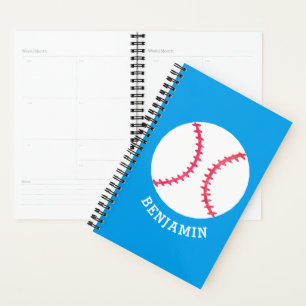 Personalized Baseball Blue Kids Sports Planner