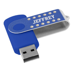 Personalized, Baseball Blue with White Name USB Flash Drive