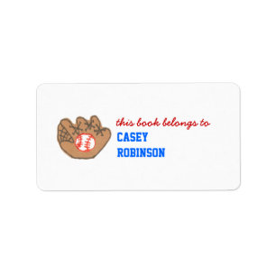 Personalized baseball bookplate