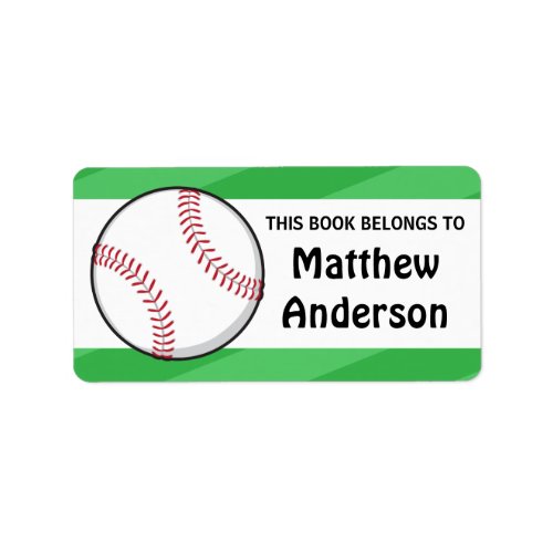 Personalized baseball bookplates for kids