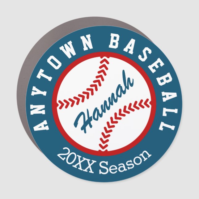 PERSONALIZED Baseball Car Magnet (Front)