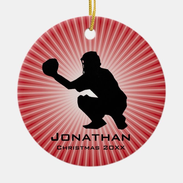 Personalized Baseball (Catcher) Ornament (Front)