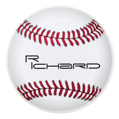 Personalized Baseball  Ceramic Knob