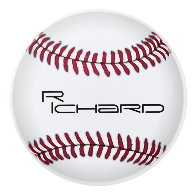 Personalized Baseball  Ceramic Knob (Front)
