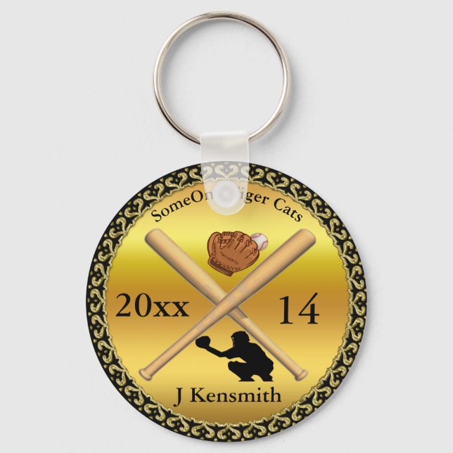 Personalized Baseball Champions League design bl Keychain (Front)