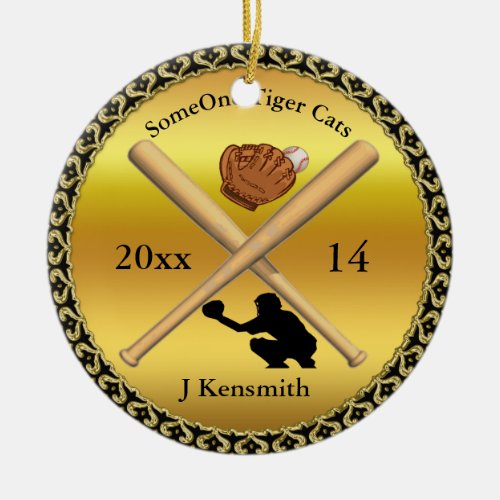 Personalized Baseball Champions League design Ceramic Ornament