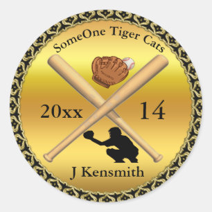 Personalized Baseball Champions League design Classic Round Sticker