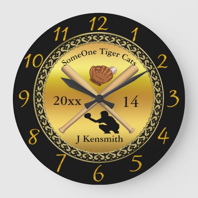 Personalized Baseball Champions League design Large Clock (Front)