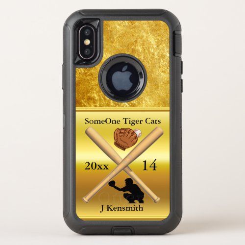 Personalized Baseball Champions League design png OtterBox Defender iPhone X Case