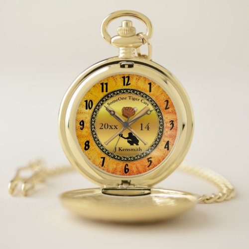 Personalized Baseball Champions League design Pocket Watch