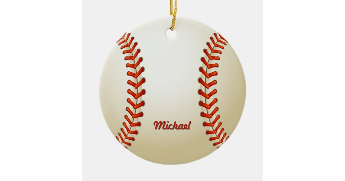 Name & Number Baseball Softball Jersey Template Ceramic Ornament, Zazzle