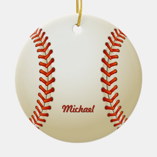 Personalized Baseball Christmas Ornament (Front)