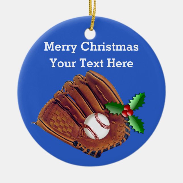 Personalized Baseball Christmas Ornaments (Front)