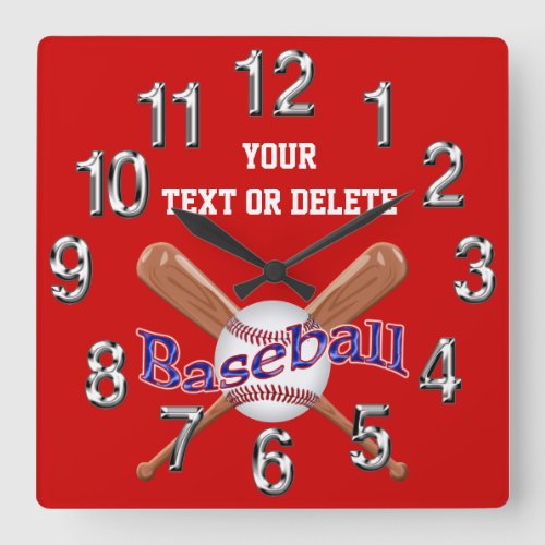 PERSONALIZED Baseball Clocks Change Colors Text