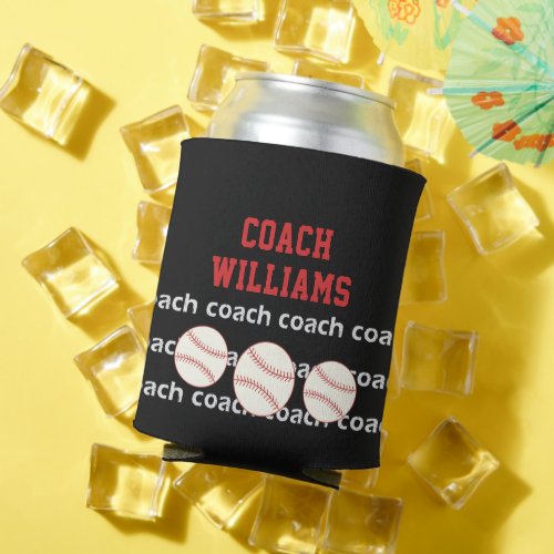 Personalized Baseball Coach Can Cooler