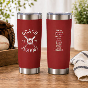 Personalized Baseball Coach Custom Appreciation Insulated Tumbler