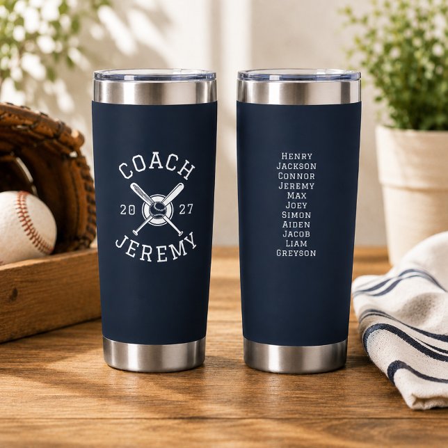 Personalized Baseball Coach Custom Appreciation Insulated Tumbler (Creator Uploaded)